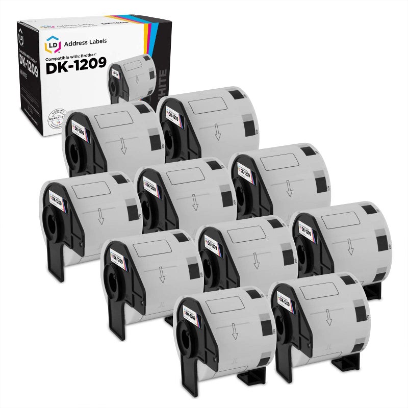LD Products Compatible Address Label Replacements for Brother DK-1209 1.1 inch x 2.4 inch (10 Pack, 800 Labels) for P-Touch: QL-1050, QL-1050N, QL-1060N, QL-500, QL-550, QL-570, QL-570VM, and QL-580N - Image 1